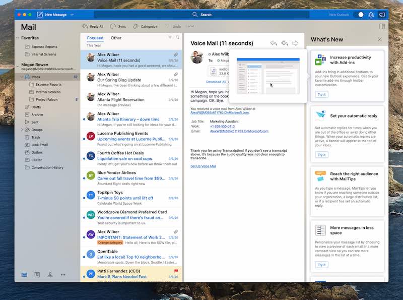 outlook for mac local category